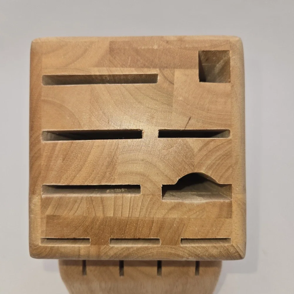 WÜSTHOF 17-Slot Wooden Knife Block Natural Wood Countertop Storage Holder German